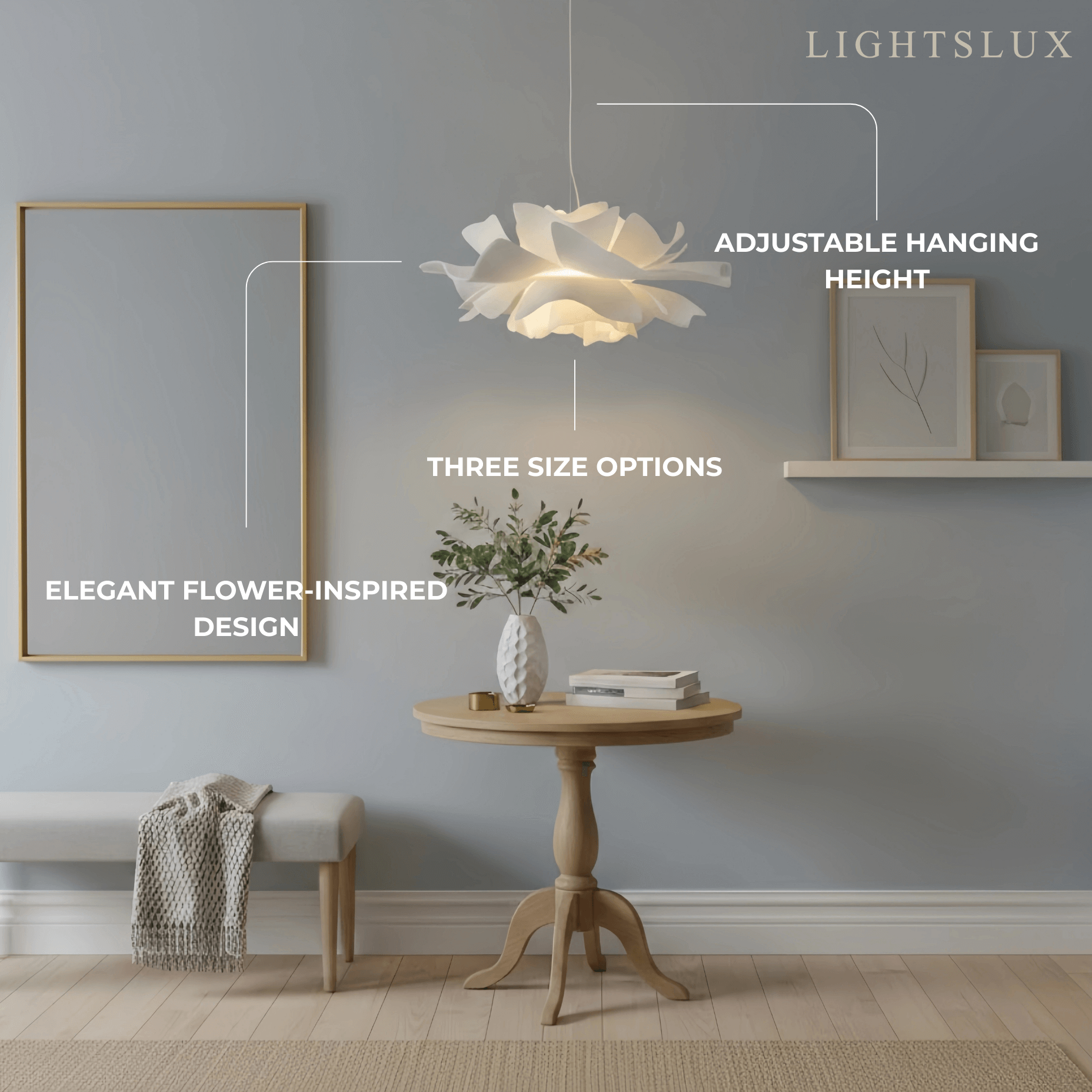 Modern Flower-Shaped Pendant Light – White Metal/Acrylic for Dining Room - Flindria
