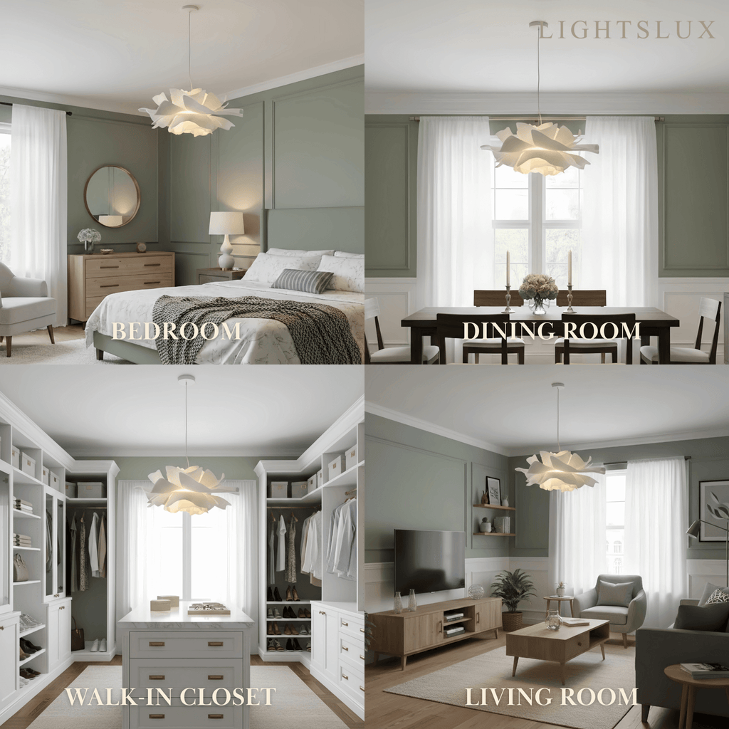 Modern Flower-Shaped Pendant Light – White Metal/Acrylic for Dining Room - Flindria