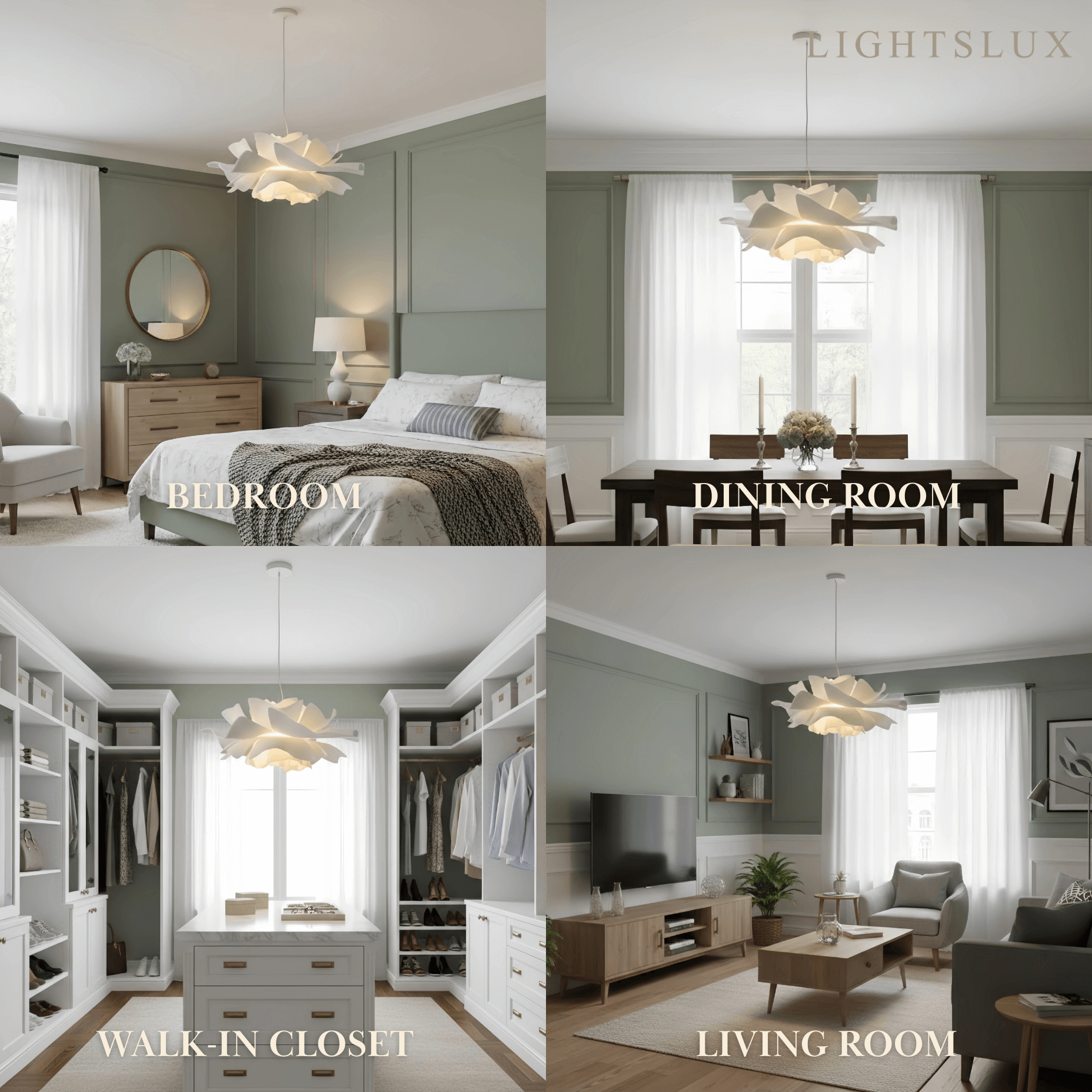 Modern Flower-Shaped Pendant Light – White Metal/Acrylic for Dining Room - Flindria