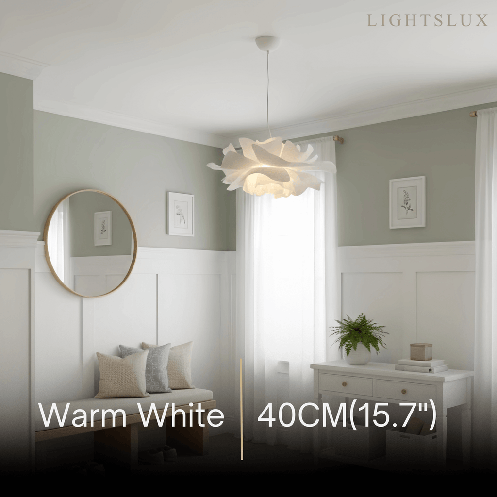 Modern Flower-Shaped Pendant Light – White Metal/Acrylic for Dining Room - Flindria