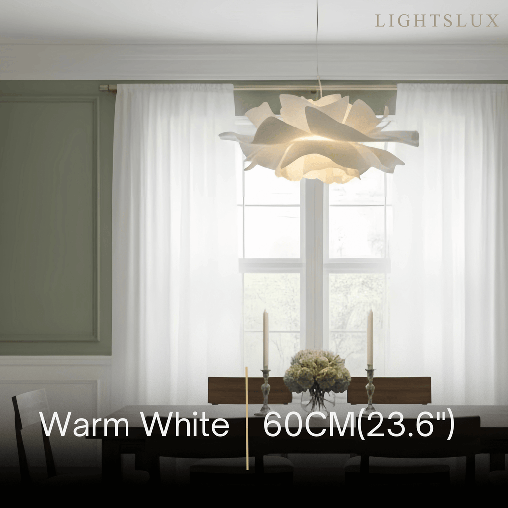 Modern Flower-Shaped Pendant Light – White Metal/Acrylic for Dining Room - Flindria