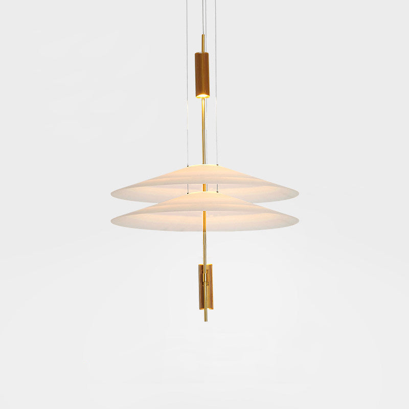 Plafonieră-candelabru LED din acril – finisaj auriu-negru, dimensiuni de 50 sau 67 cm