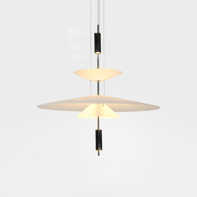 Plafonieră-candelabru LED din acril – finisaj auriu-negru, dimensiuni de 50 sau 67 cm