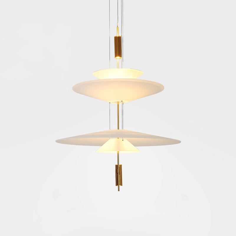 Plafonieră-candelabru LED din acril – finisaj auriu-negru, dimensiuni de 50 sau 67 cm