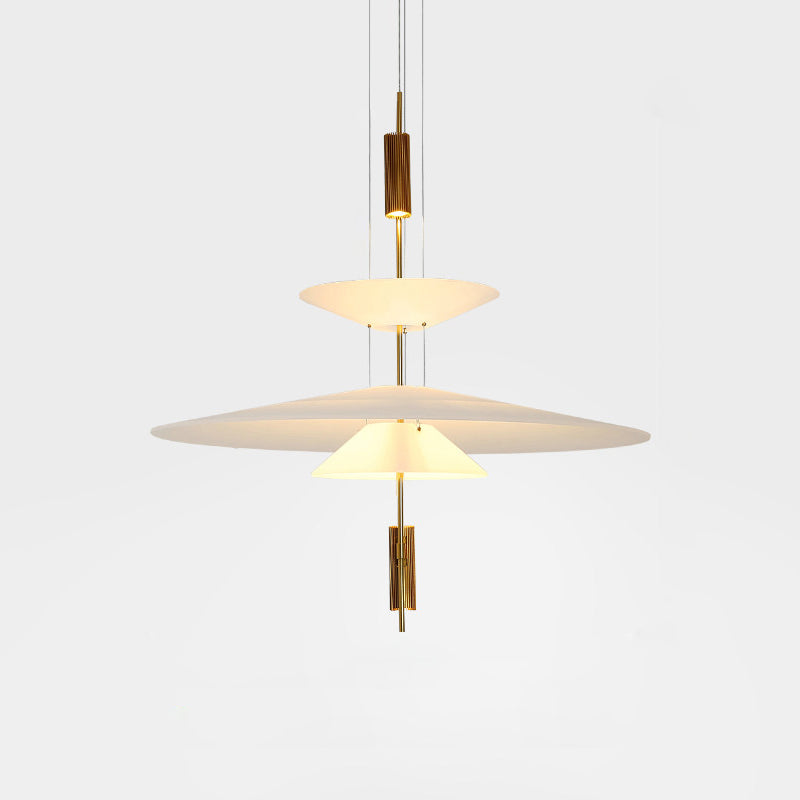 Plafonieră-candelabru LED din acril – finisaj auriu-negru, dimensiuni de 50 sau 67 cm