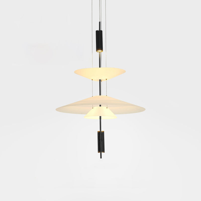 Plafonieră-candelabru LED din acril – finisaj auriu-negru, dimensiuni de 50 sau 67 cm