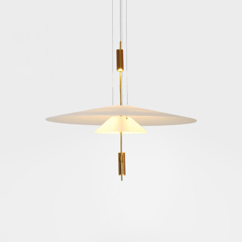 Plafonieră-candelabru LED din acril – finisaj auriu-negru, dimensiuni de 50 sau 67 cm