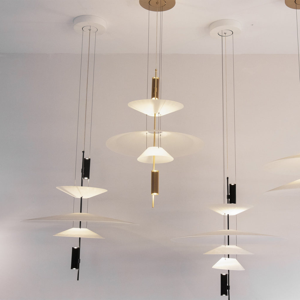 LED Acrylic Chandelier Ceiling Light – Gold Black Finish, 50 or 67 cm Sizes