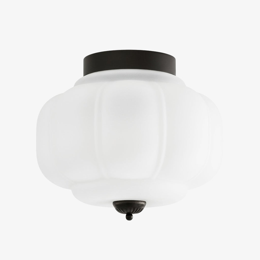 Luz de teto moderna de montagem embutida — abajur escandinavo em vidro leitoso, iluminação suave