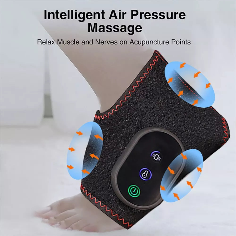 Massageador de pernas aquecido sem fios — envolvente de compressão, terapia de calor profundo