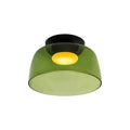 Tiered Glass Ceiling Light — Metal Frame, Black Green Smoke Gray Orange Finishes, Integrated LED, 32-42cm Diameter