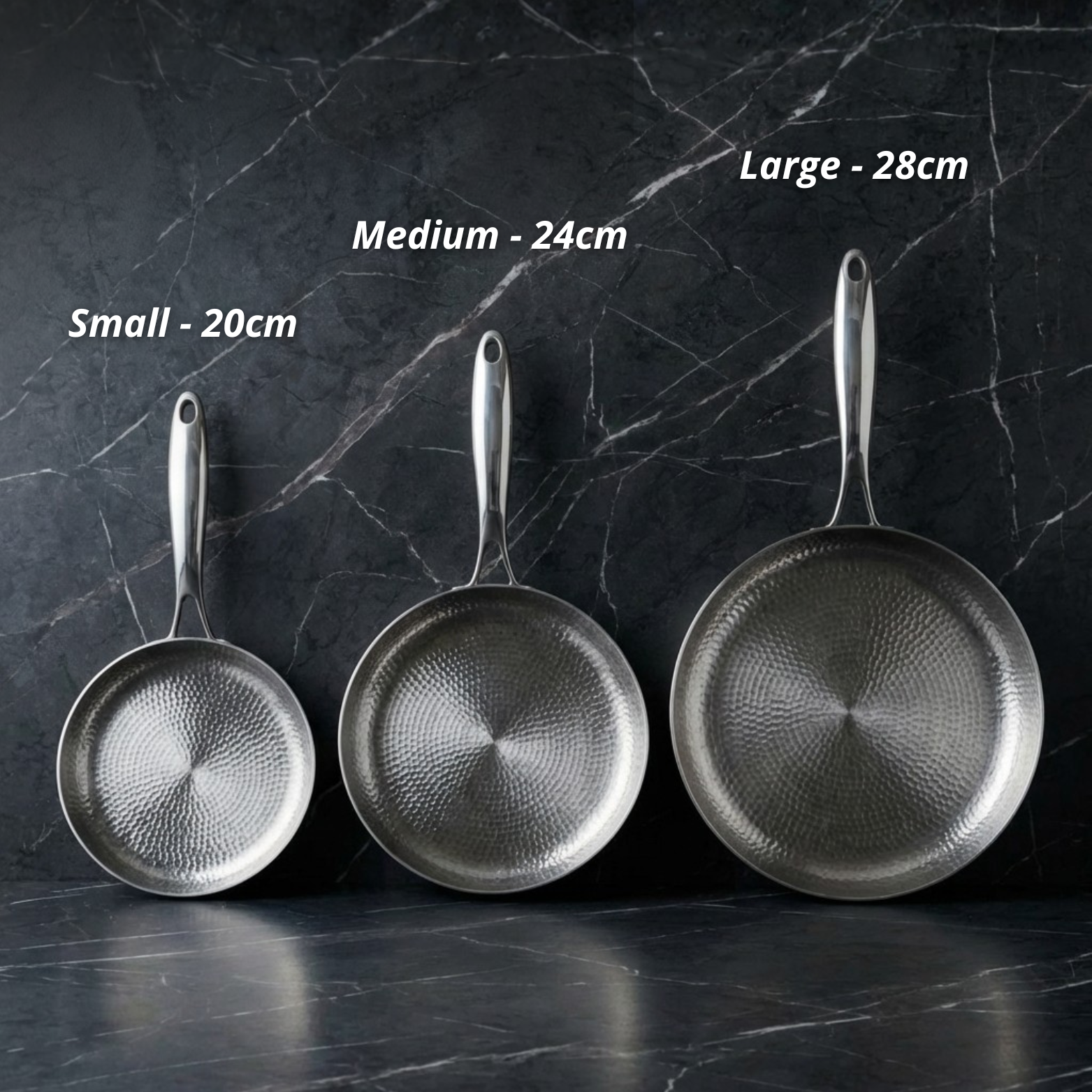 Pure Titanium Fry Pan — Scratch-Resistant Construction, Multiple Sizes