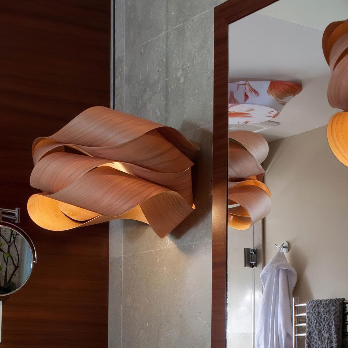 Linka elegant pendellampa - handgjord lampskärm, mjukt klart ljus