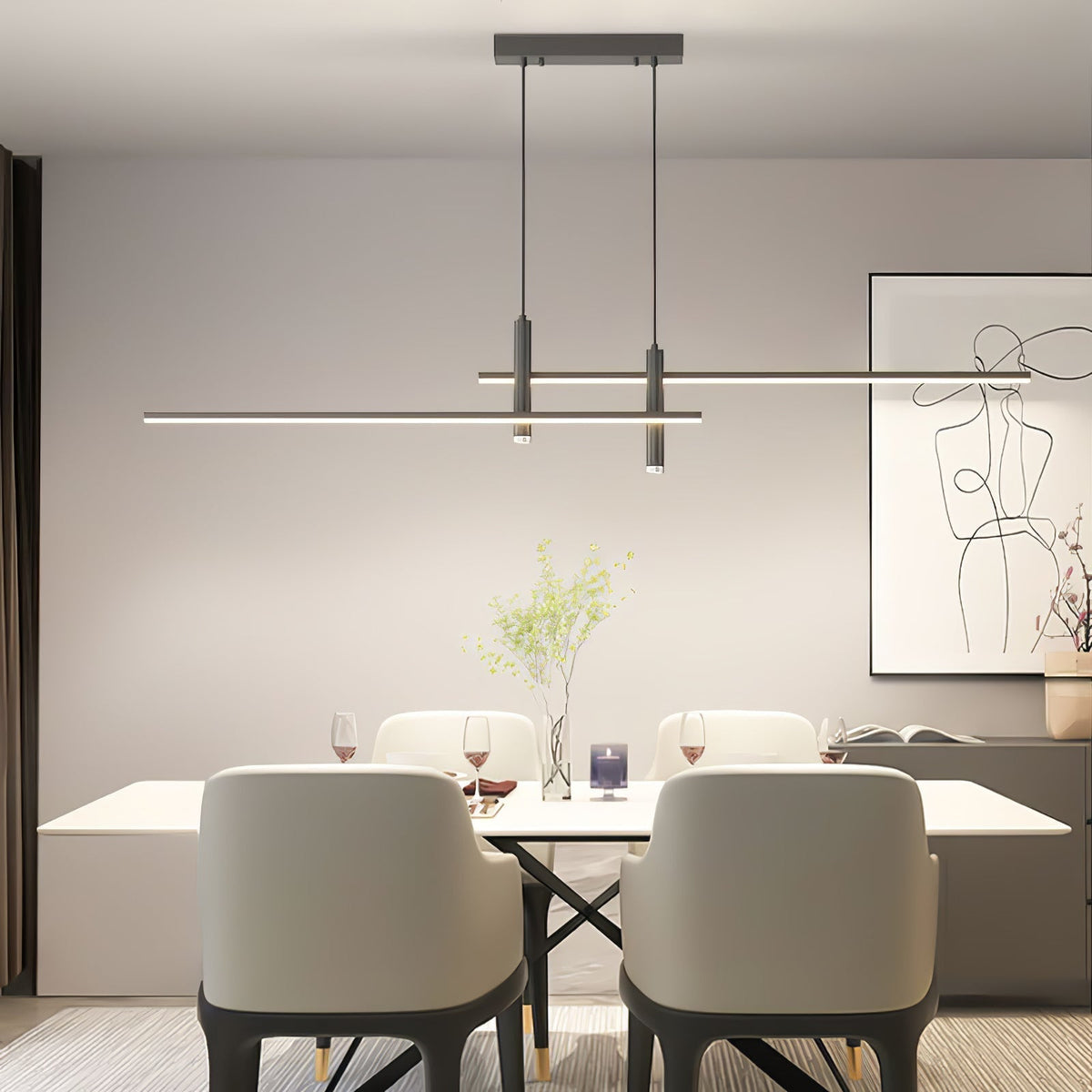 مصباح Nexa الخطي المعلّق — وحدة إضاءة كاشفة بتصميم بسيط