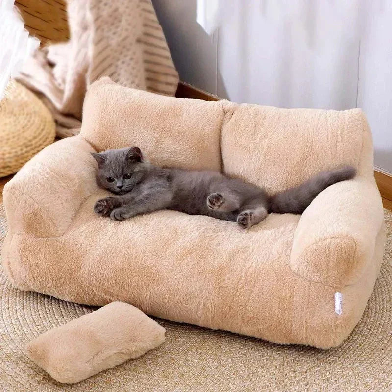 Canapé apaisant pour animaux - panier anti-anxiété à rebord surélevé