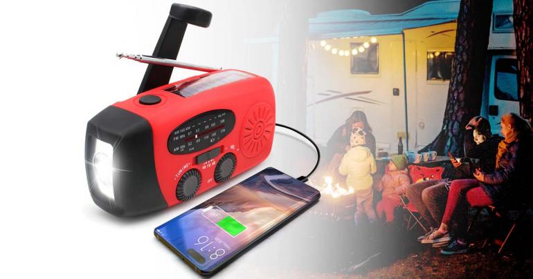 ソーラー発電・モバイルバッテリー付きオールインワン緊急ラジオ | フィリンドラ