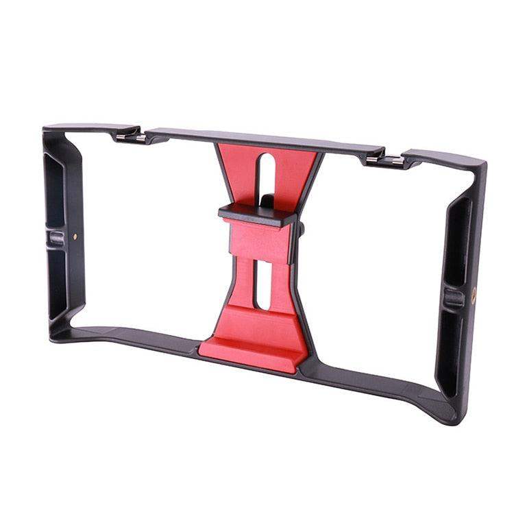 Mobile Phone Video Rig Cage — Integrated LED Light, Stable Shooting Grip