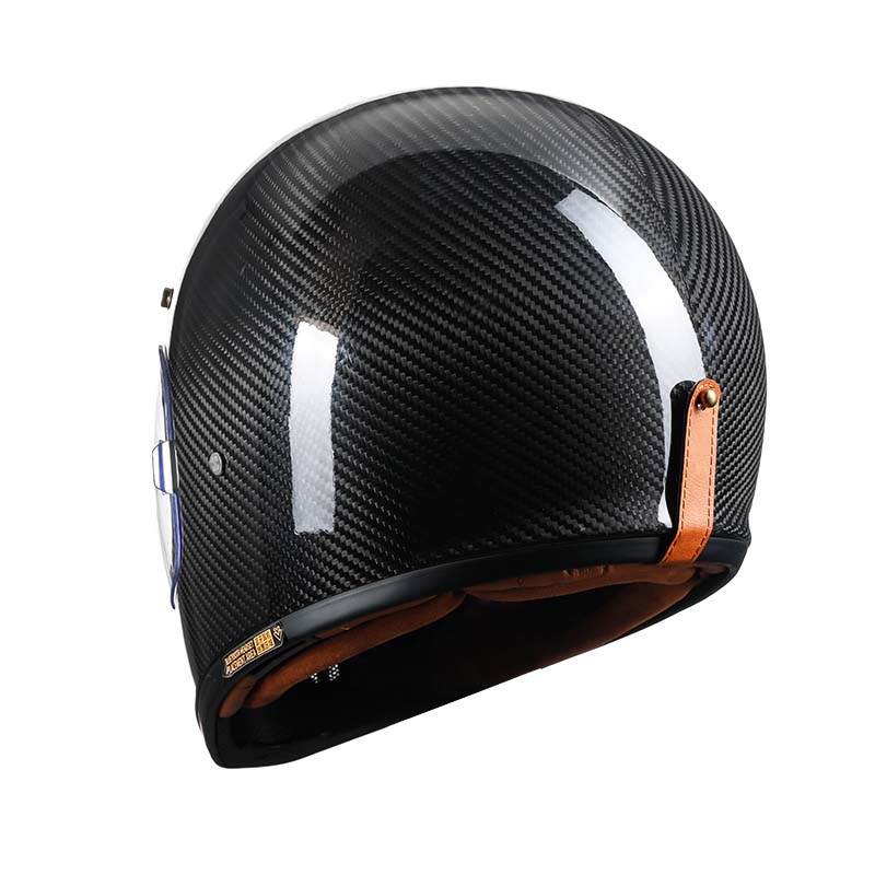 Casco da moto integrale F380VB in fibra di carbonio, omologato DOT ECE