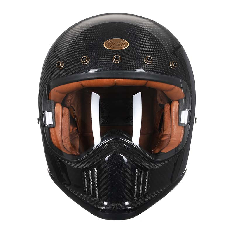 Casco da moto integrale F380VB in fibra di carbonio, omologato DOT ECE