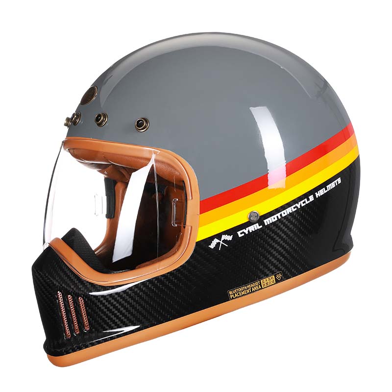 F380G Motorrad-Vollvisierhelm aus Carbonfaser — DOT/ECE-zugelassen
