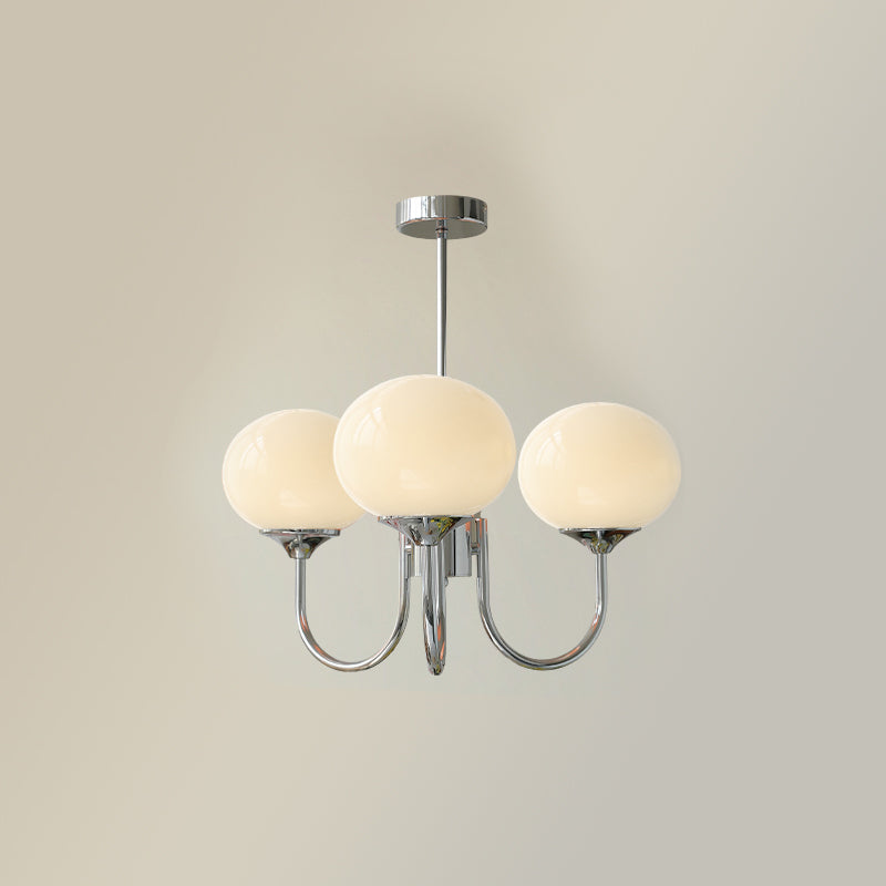 3 or 5-Light Retro Pink Glass Ceiling Pendant — Gold Finish Lighting