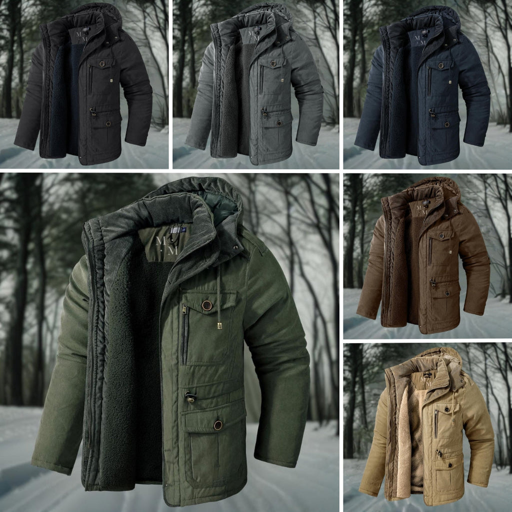 Parka d’hiver à capuche pour homme — Chaud, coupe-vent et imperméable