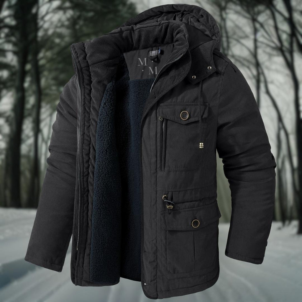 Parka d’hiver à capuche pour homme — Chaud, coupe-vent et imperméable