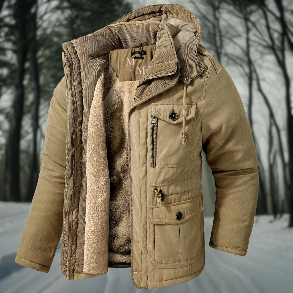 Parka d’hiver à capuche pour homme — Chaud, coupe-vent et imperméable