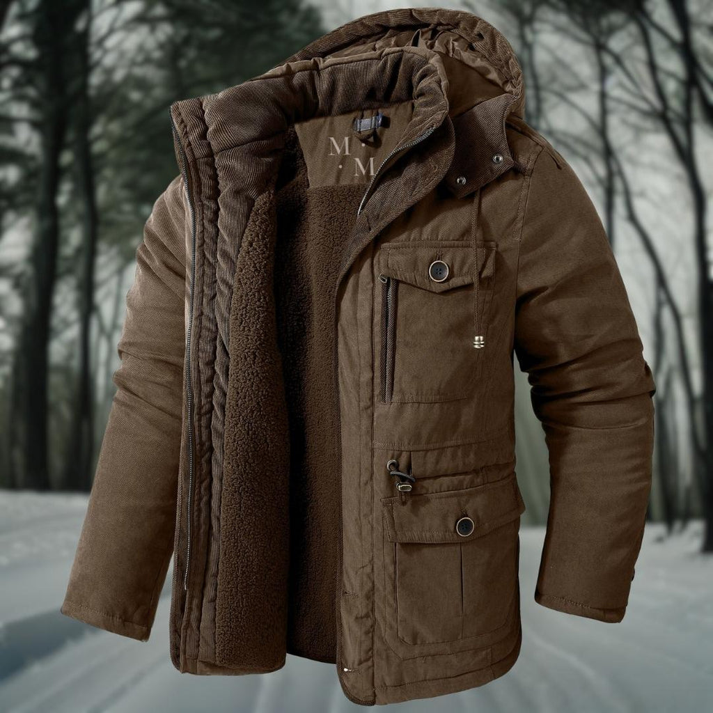 Parka d’hiver à capuche pour homme — Chaud, coupe-vent et imperméable