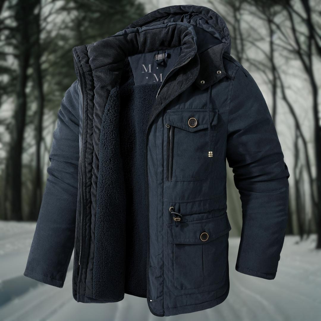 Parka d’hiver à capuche pour homme — Chaud, coupe-vent et imperméable