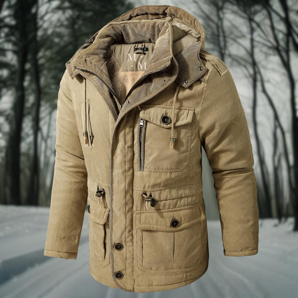 Parka d’hiver à capuche pour homme — Chaud, coupe-vent et imperméable