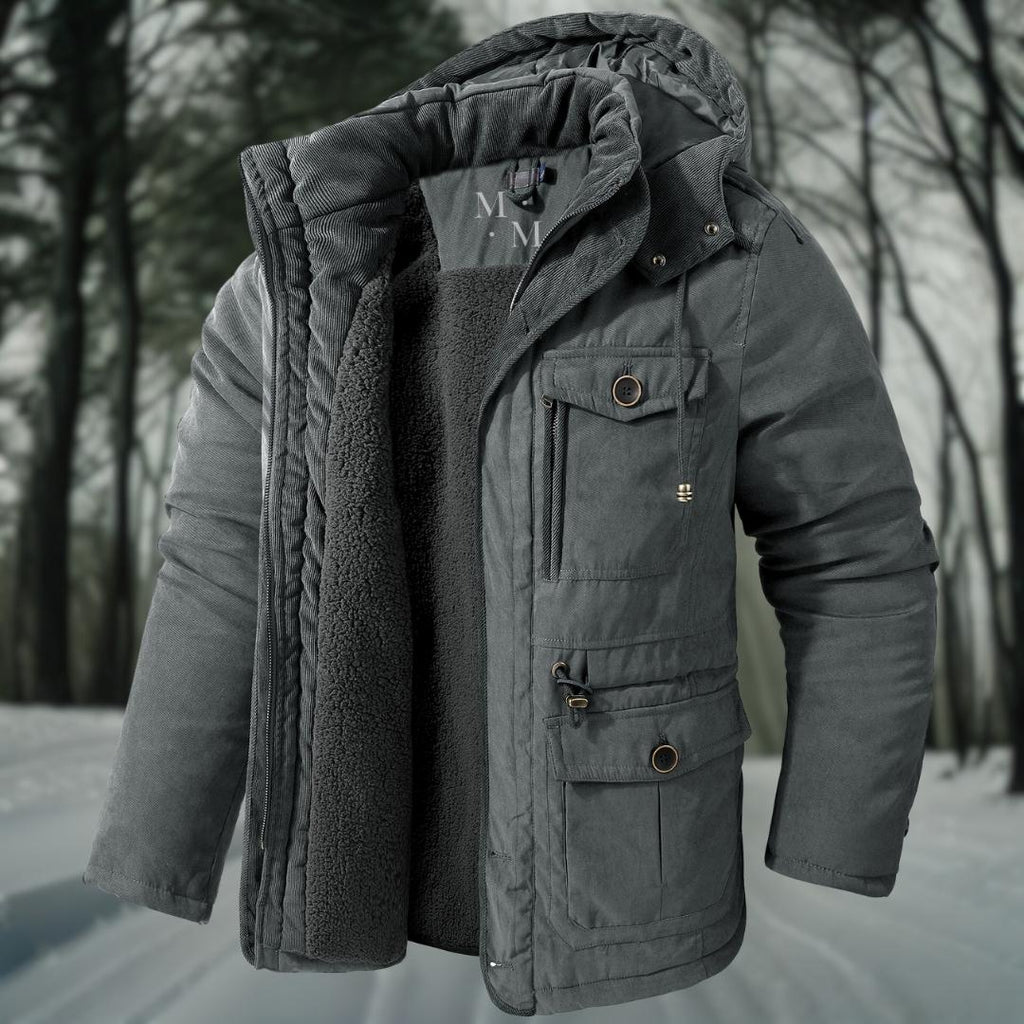 Parka d’hiver à capuche pour homme — Chaud, coupe-vent et imperméable