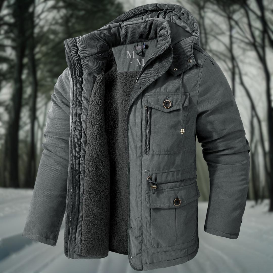 Parka d’hiver à capuche pour homme — Chaud, coupe-vent et imperméable
