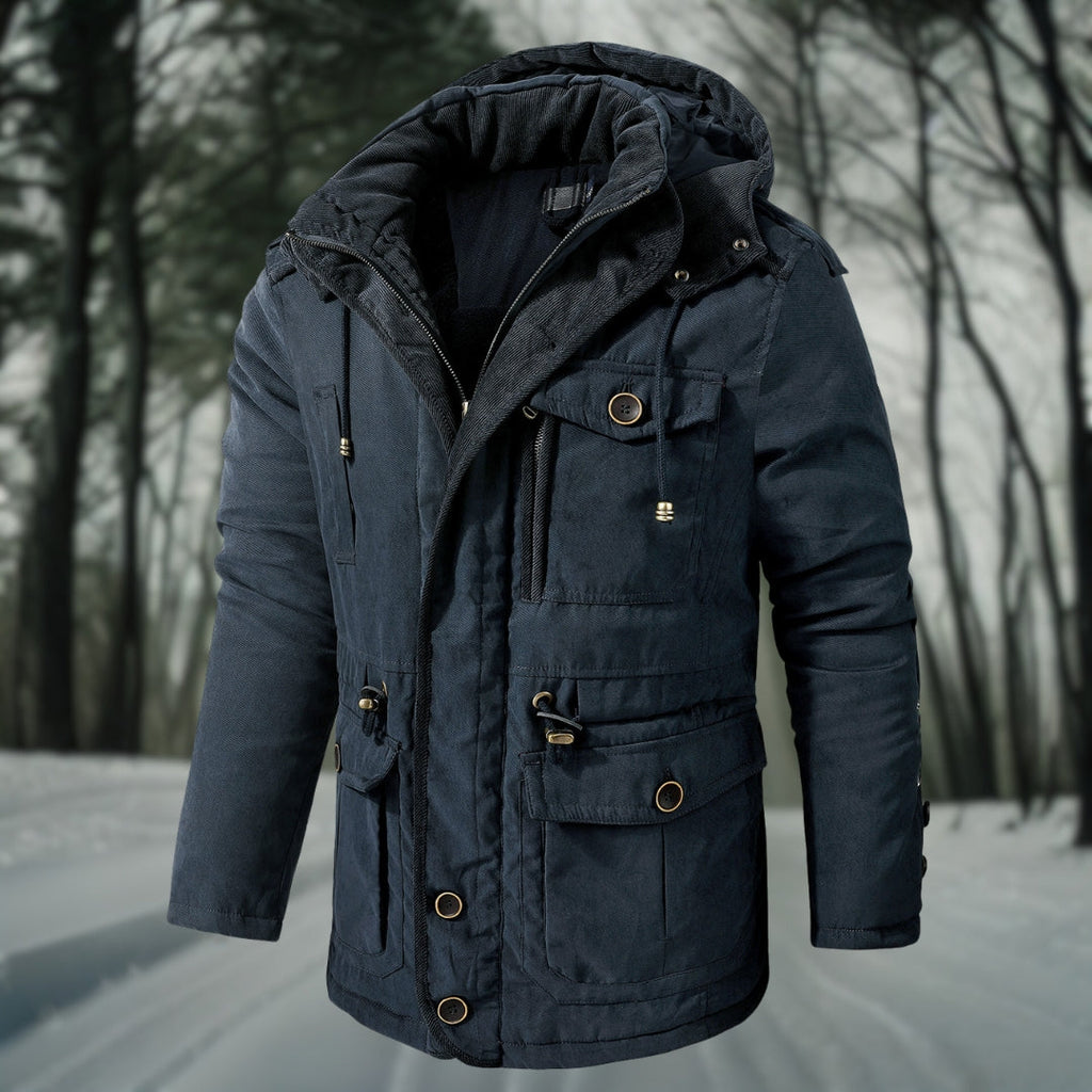 Parka d’hiver à capuche pour homme — Chaud, coupe-vent et imperméable