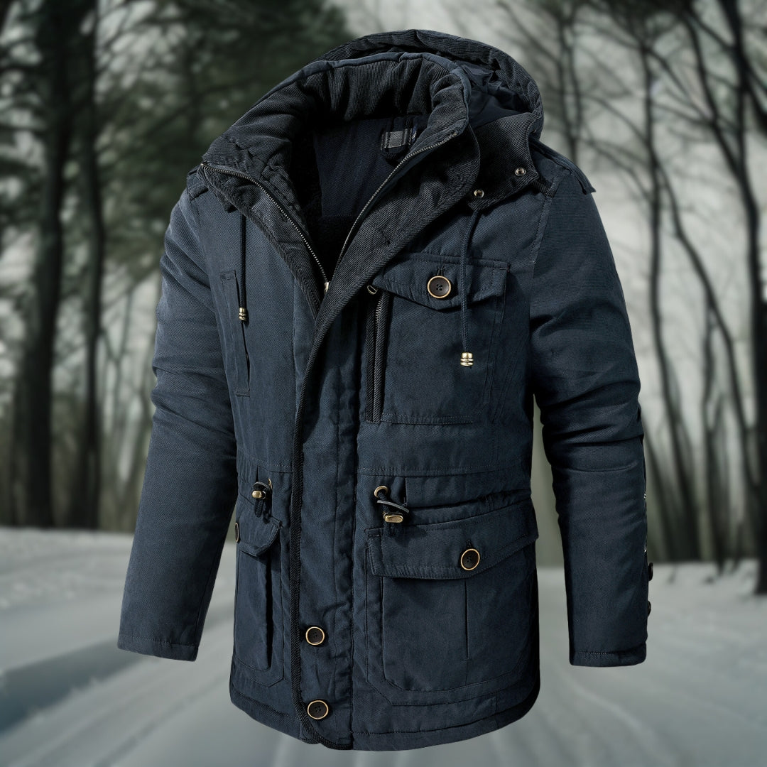 Parka d’hiver à capuche pour homme — Chaud, coupe-vent et imperméable