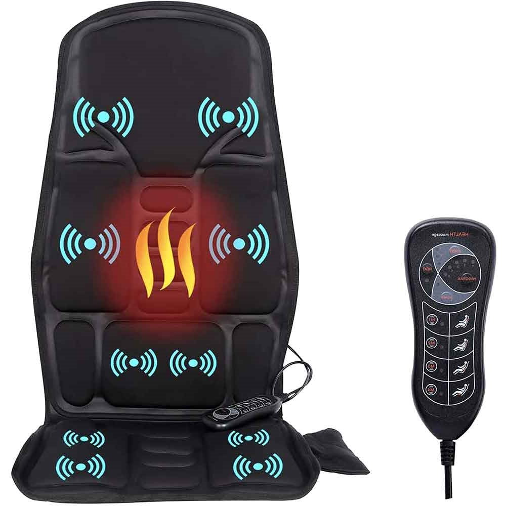 8 Mode Massage Chair Pad With Heated Back Neck Cushion For Car & Home | Filindra