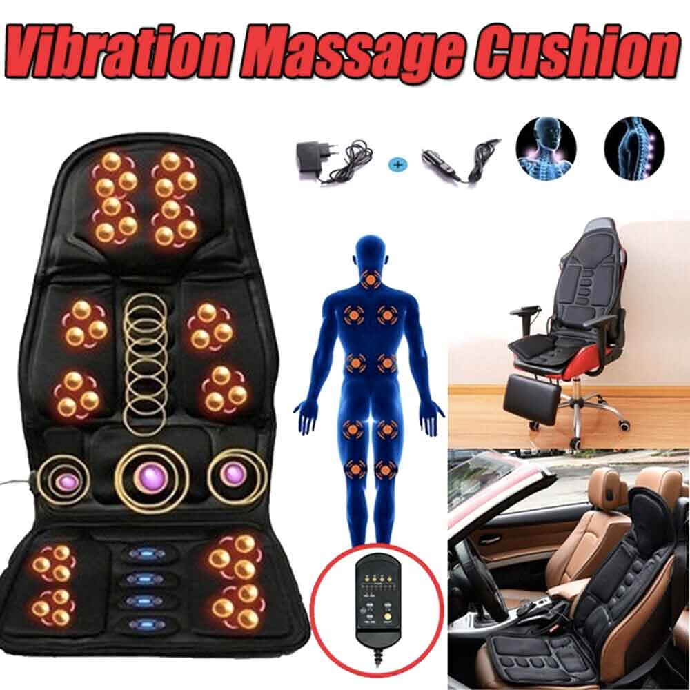 8 Mode Massage Chair Pad With Heated Back Neck Cushion For Car & Home | Filindra