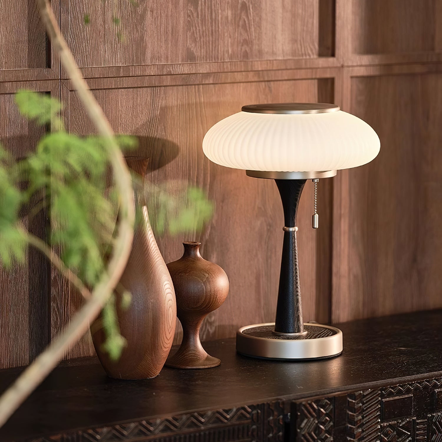Nivara Table Lamp With Mushroom Shape In Modern Minimalist Look
