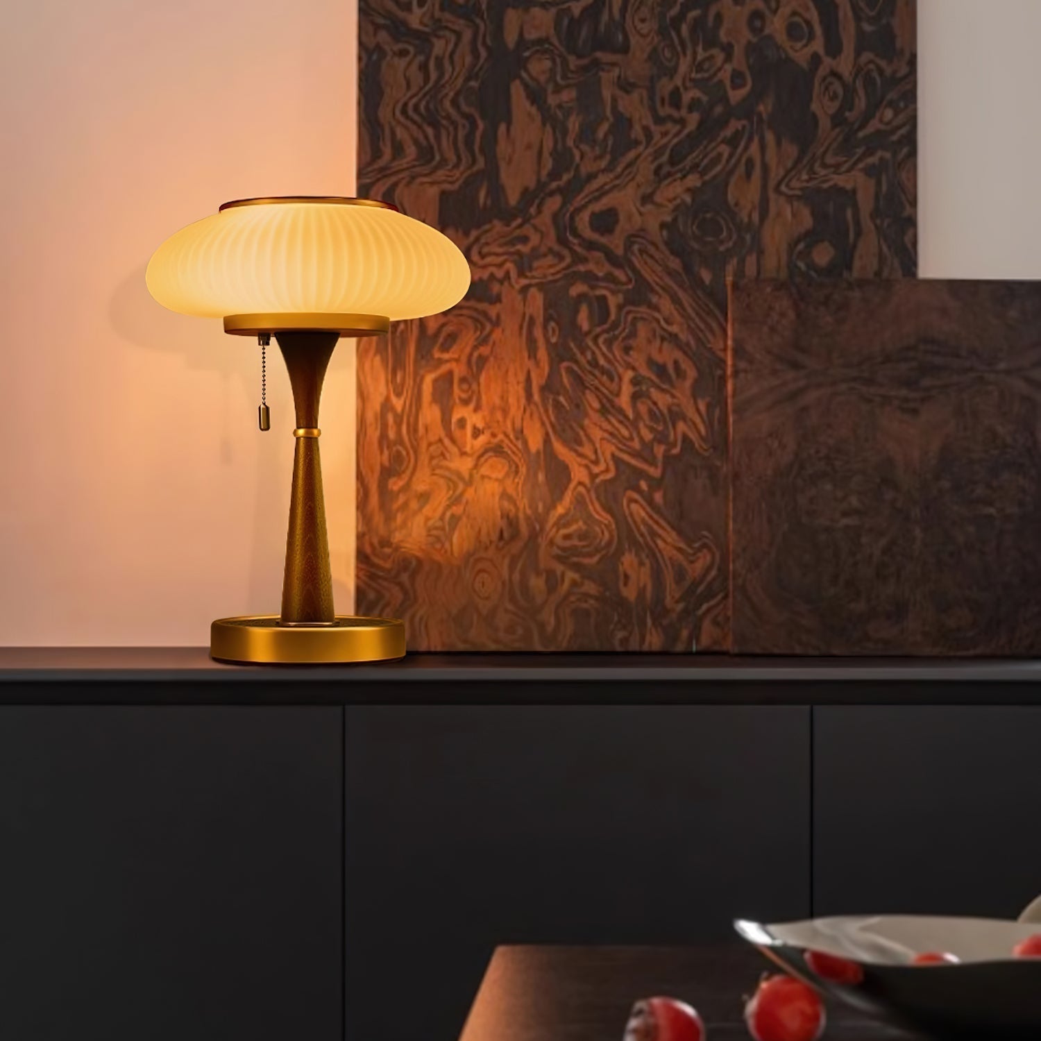 Nivara Table Lamp With Mushroom Shape In Modern Minimalist Look