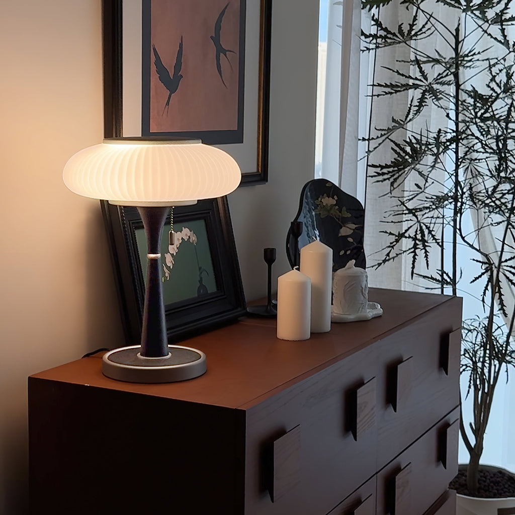 Nivara Table Lamp With Mushroom Shape In Modern Minimalist Look