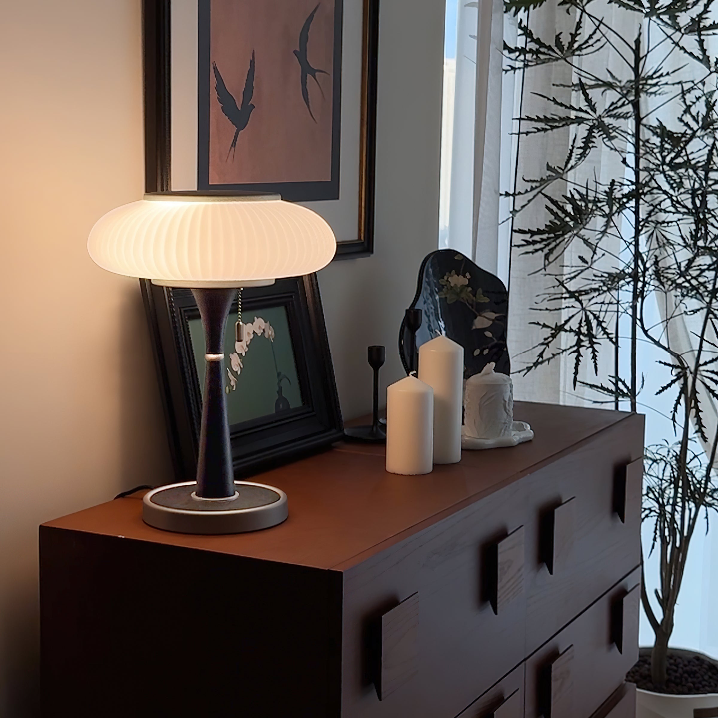 Nivara Table Lamp With Mushroom Shape In Modern Minimalist Look
