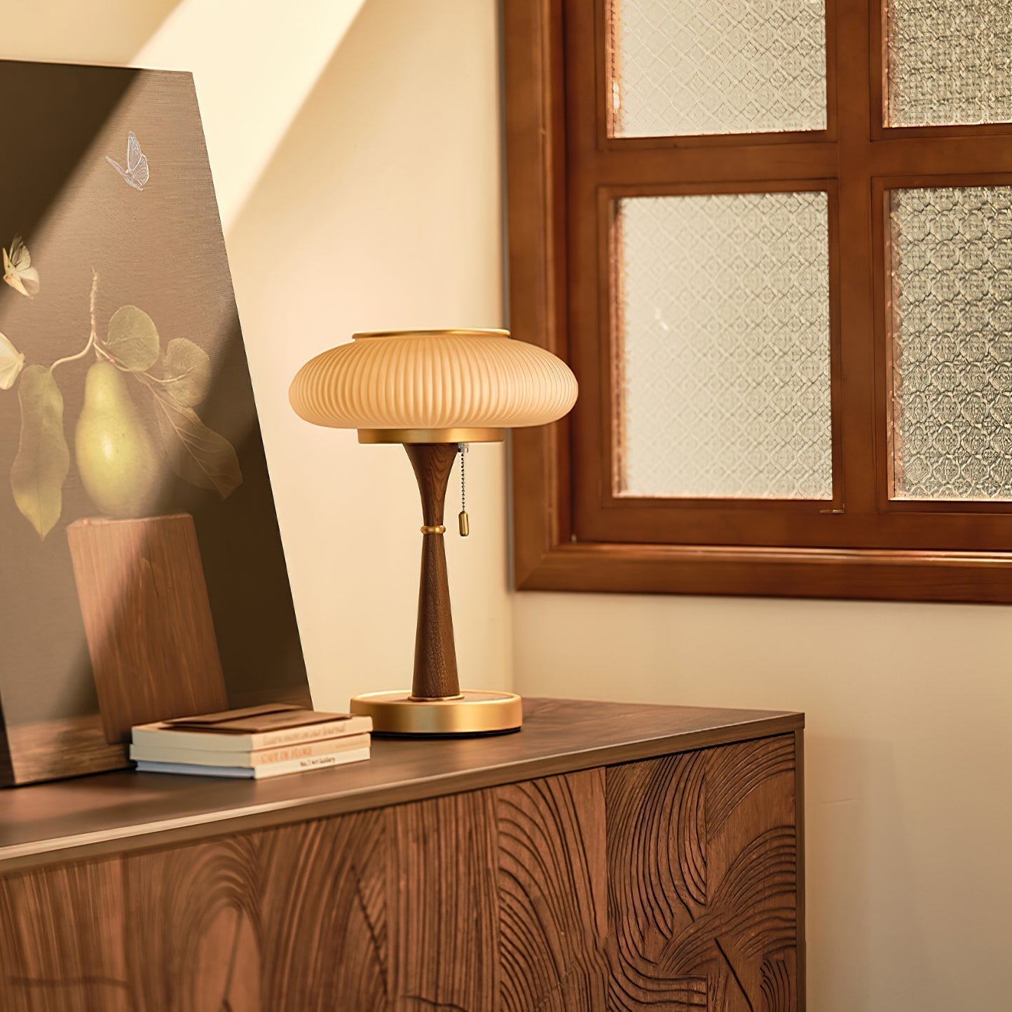Nivara Table Lamp With Mushroom Shape In Modern Minimalist Look