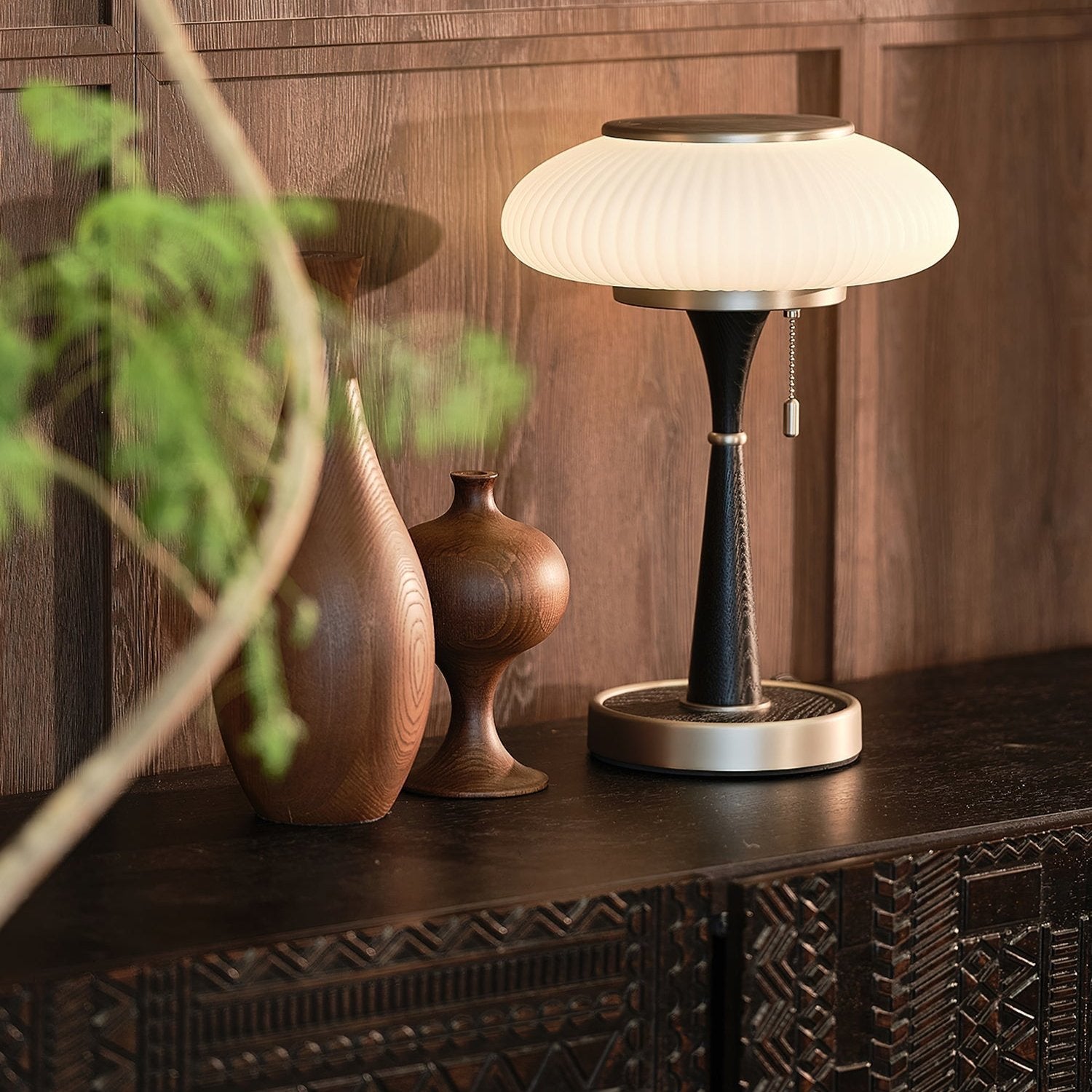 Nivara Table Lamp With Mushroom Shape In Modern Minimalist Look