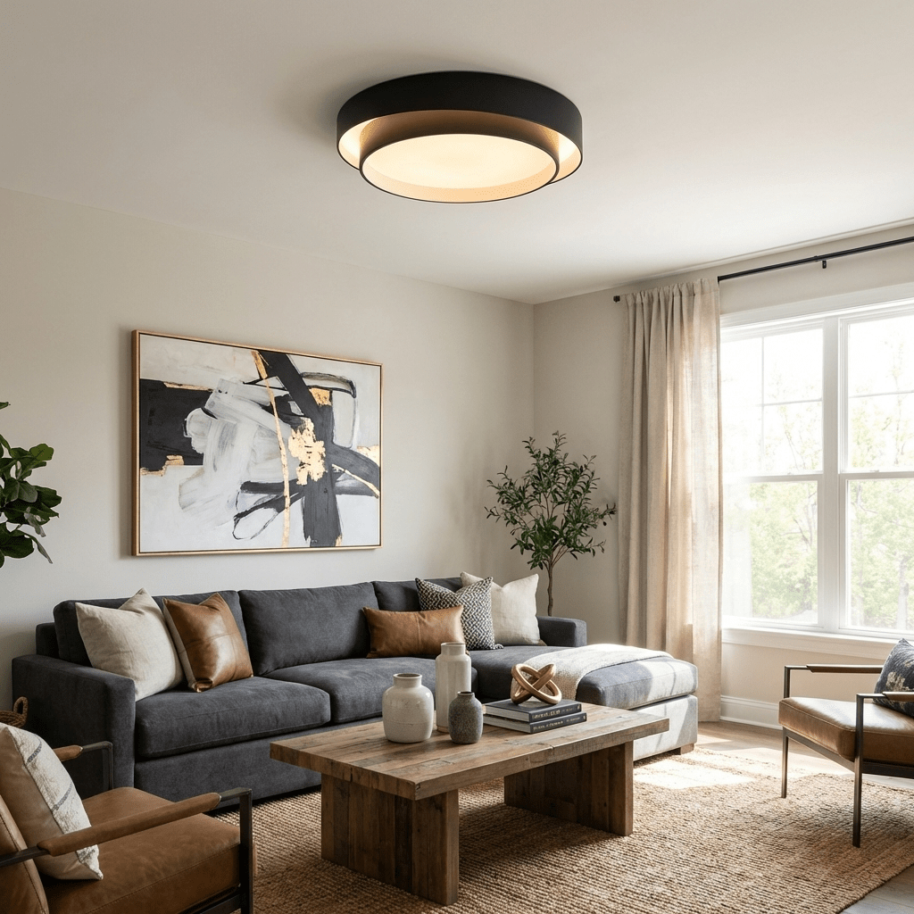 Cylinder LED Ceiling Light — Iron Frame, Acrylic Diffuser, 40/50/60cm, 3000K–6000K Dimmable