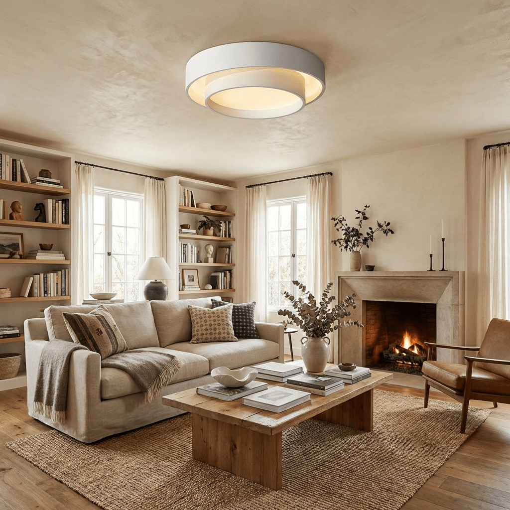 Cylinder LED Ceiling Light — Iron Frame, Acrylic Diffuser, 40/50/60cm, 3000K–6000K Dimmable