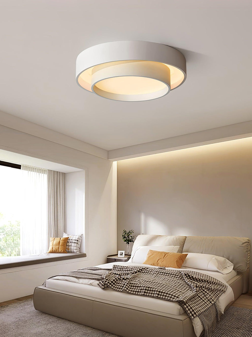 Cylinder LED Ceiling Light — Iron Frame, Acrylic Diffuser, 40/50/60cm, 3000K–6000K Dimmable