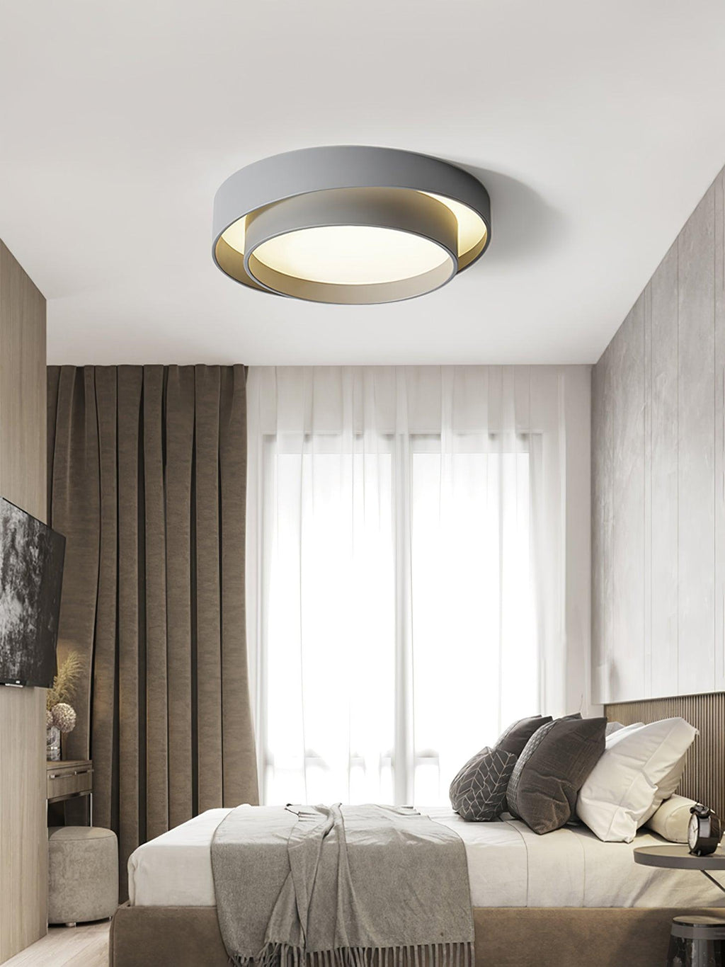 Cylinder LED Ceiling Light — Iron Frame, Acrylic Diffuser, 40/50/60cm, 3000K–6000K Dimmable