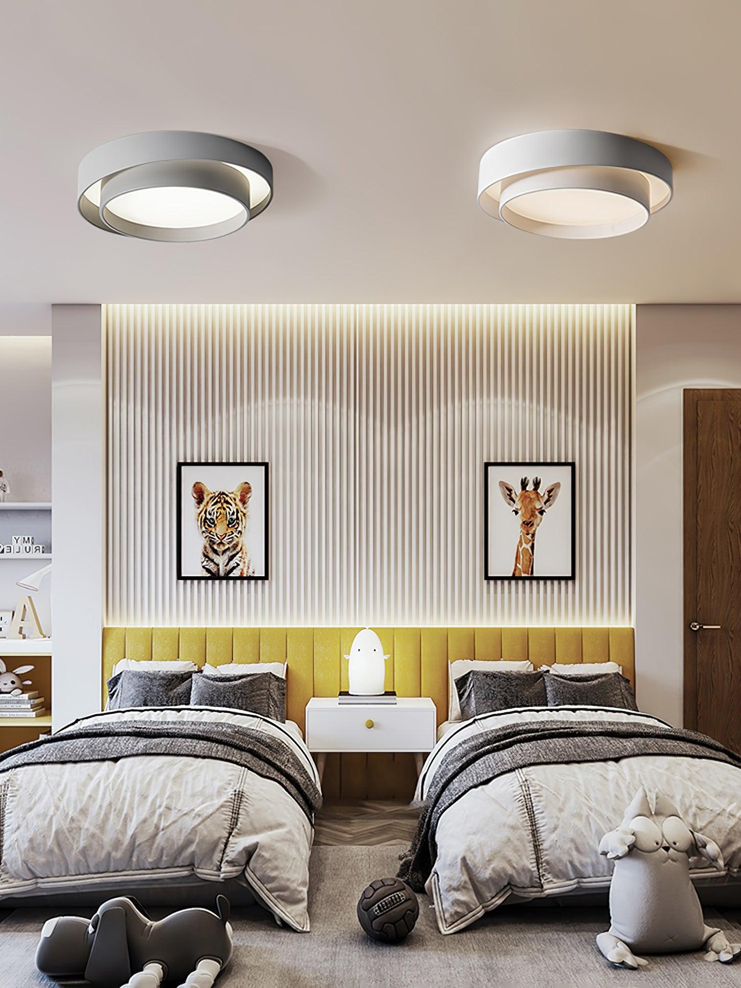 Cylinder LED Ceiling Light — Iron Frame, Acrylic Diffuser, 40/50/60cm, 3000K–6000K Dimmable
