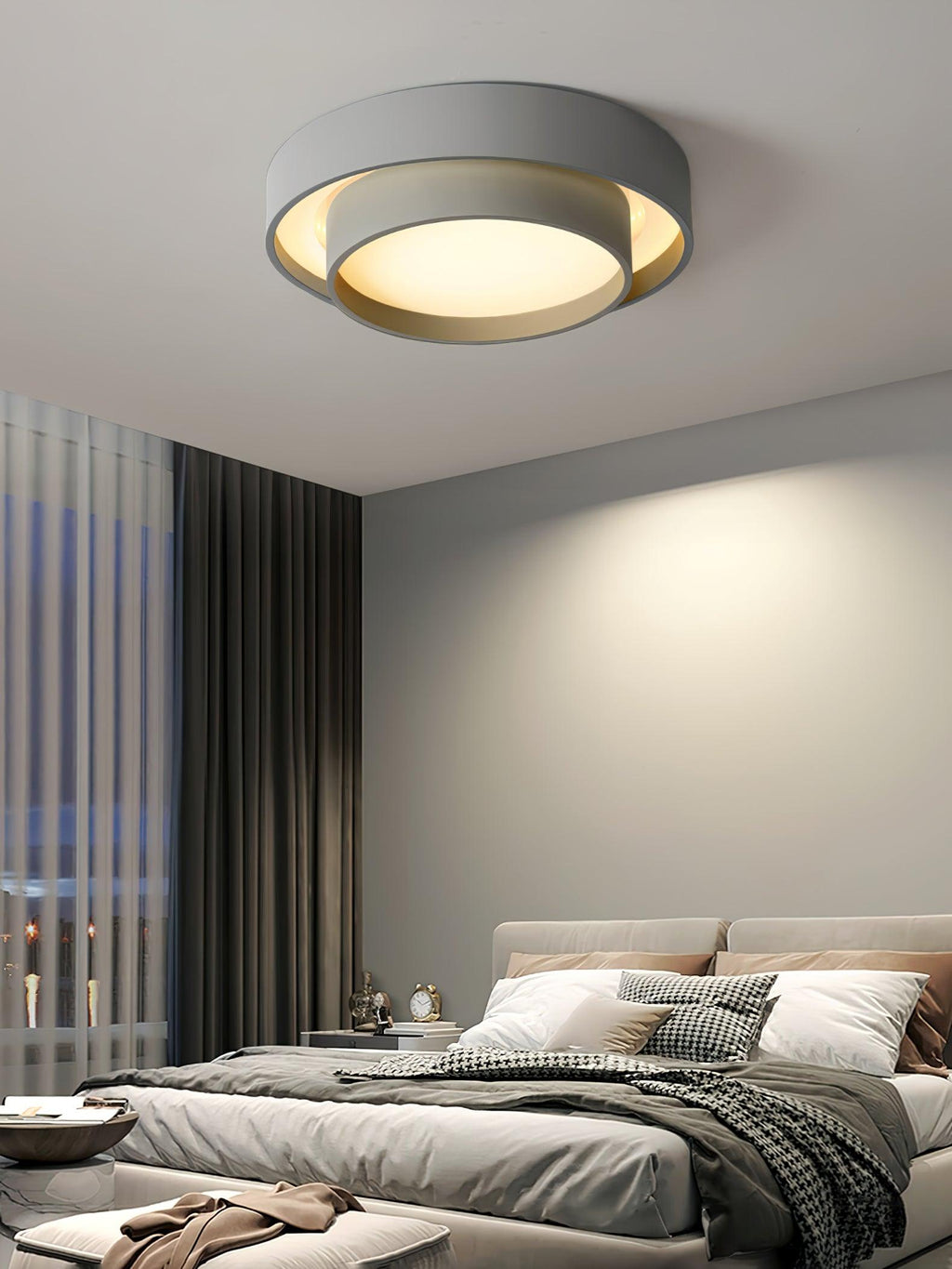 Cylinder LED Ceiling Light — Iron Frame, Acrylic Diffuser, 40/50/60cm, 3000K–6000K Dimmable