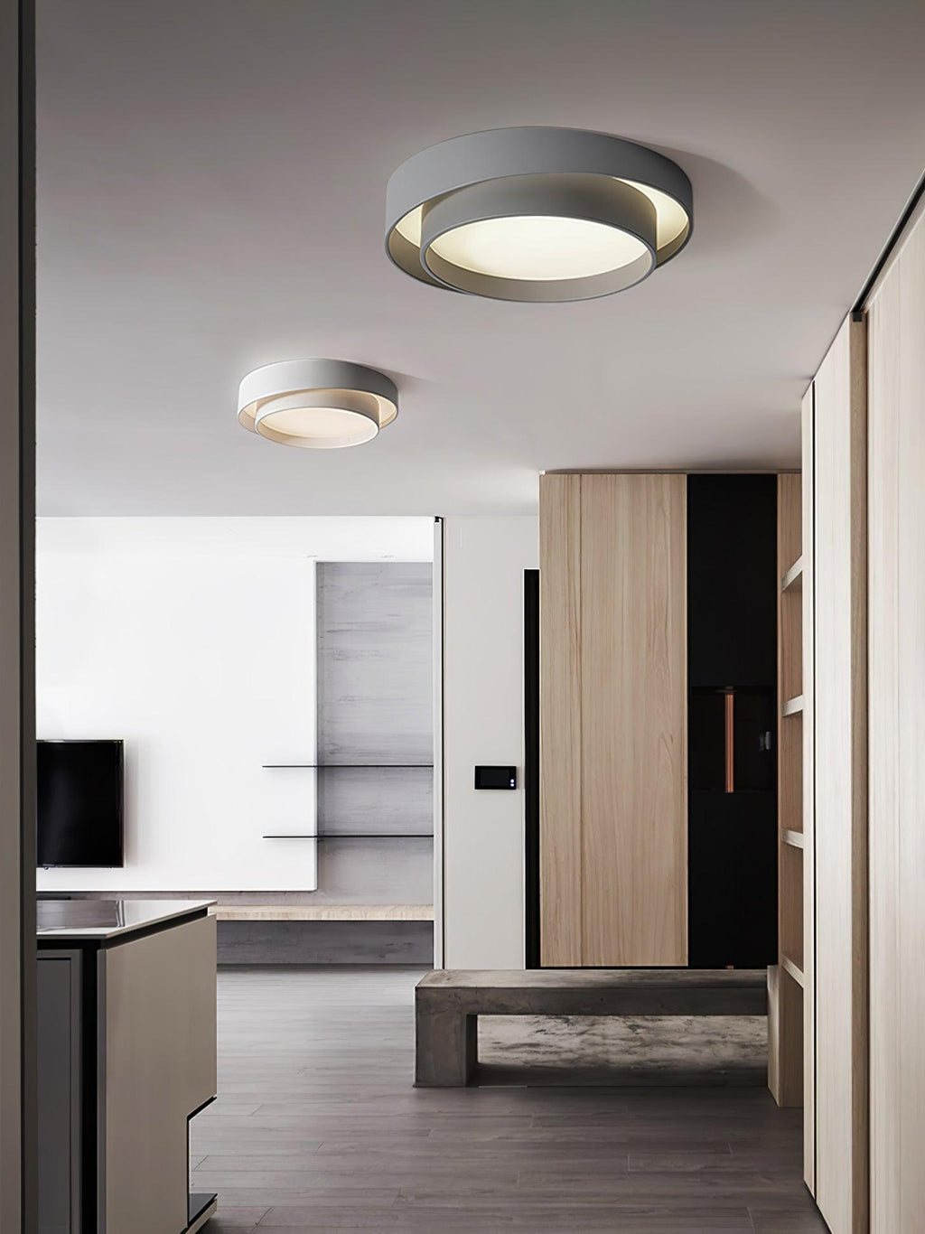 Cylinder LED Ceiling Light — Iron Frame, Acrylic Diffuser, 40/50/60cm, 3000K–6000K Dimmable